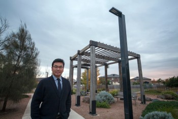 Cr Aaron An at Greening the Pipeline Pilot Park at Williams Landing